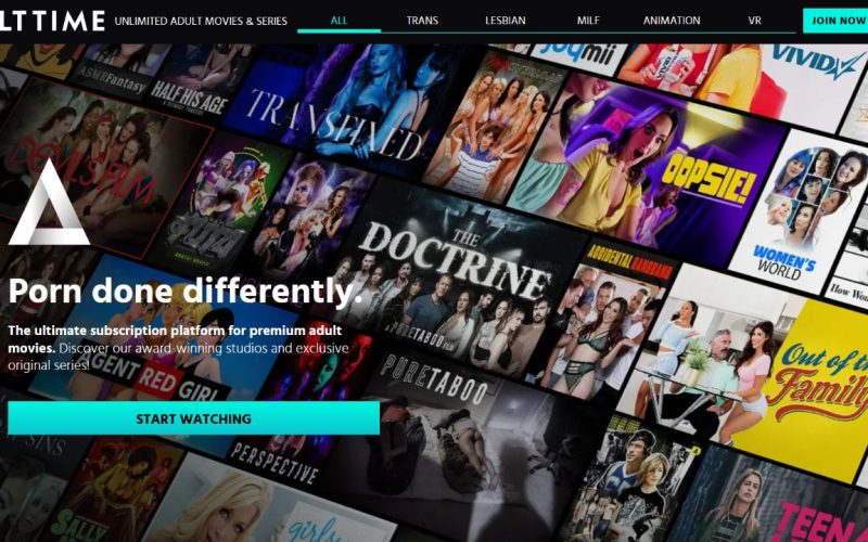 Adult Time Free Trial: the Adult Time home page in September 2026