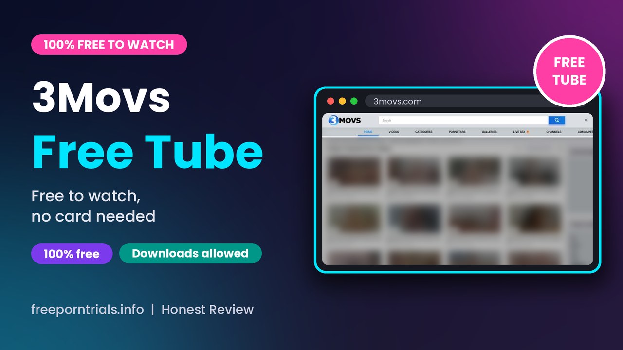 3Movs 3Movs Free Porn Trial header showing the 3Movs homepage