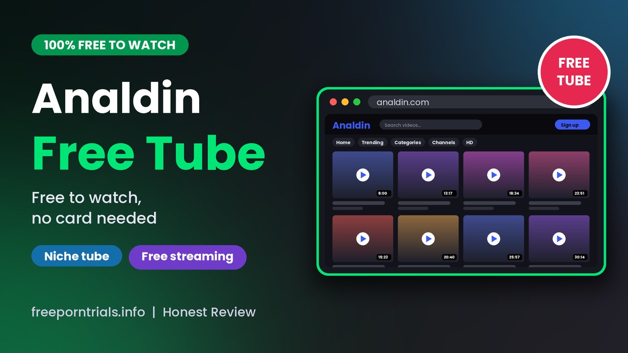 Analdin Free Porn Trial header showing the Analdin homepage