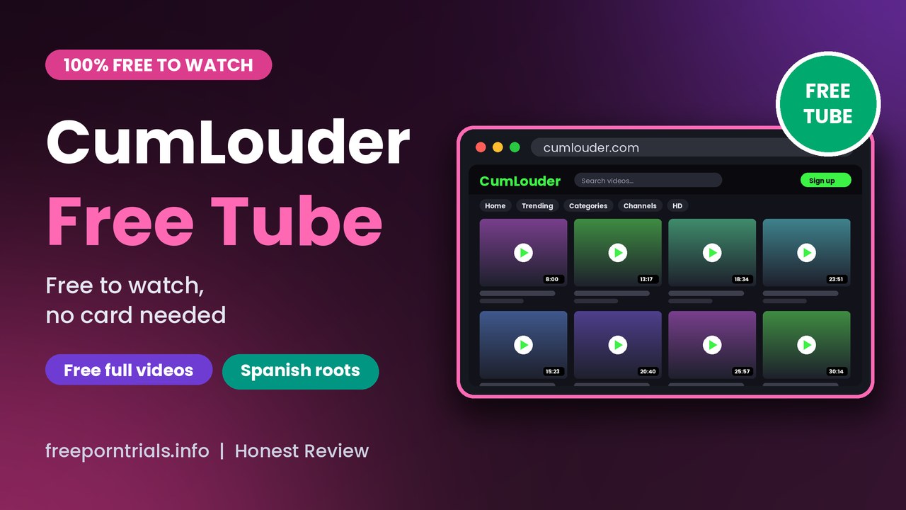 CumLouder CumLouder Free Porn Trial header showing the CumLouder homepage