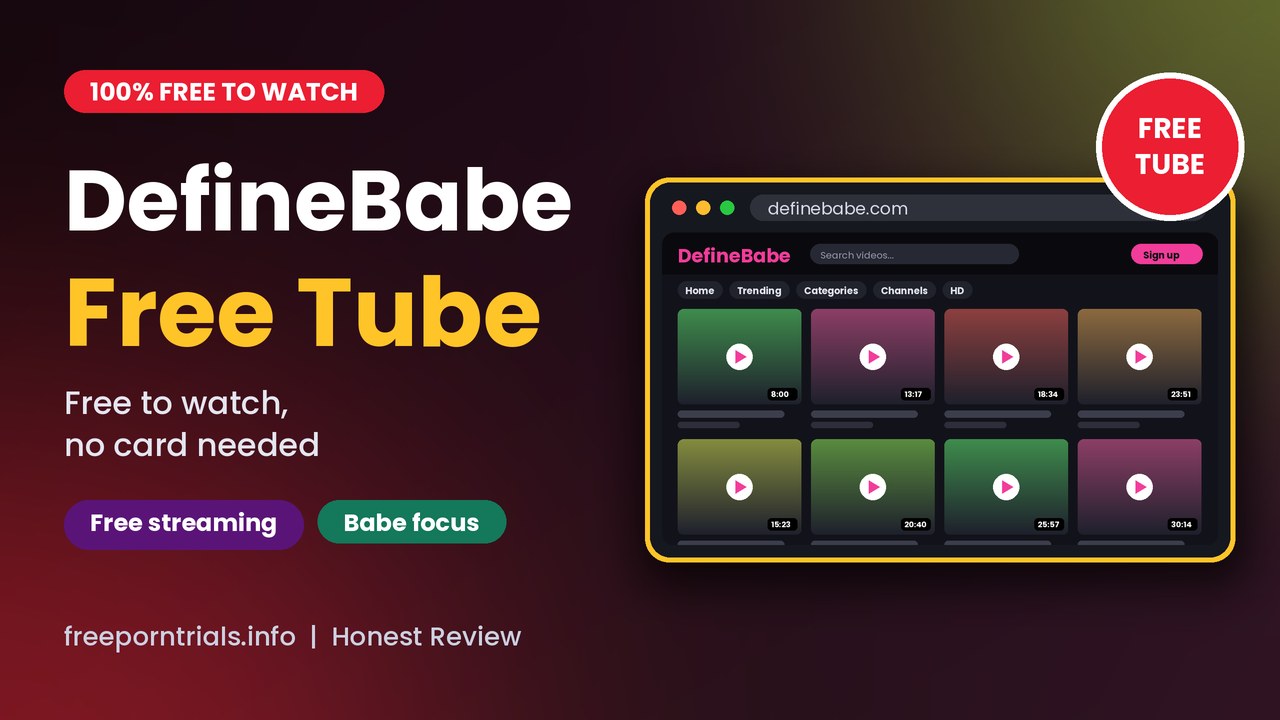 DefineBabe Free Porn Trial header showing the DefineBabe homepage