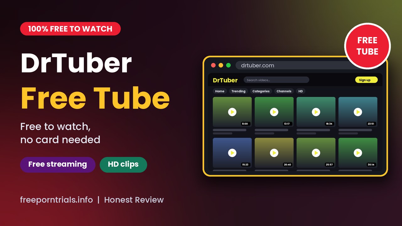 DrTuber DrTuber Free Porn Trial header showing the DrTuber homepage