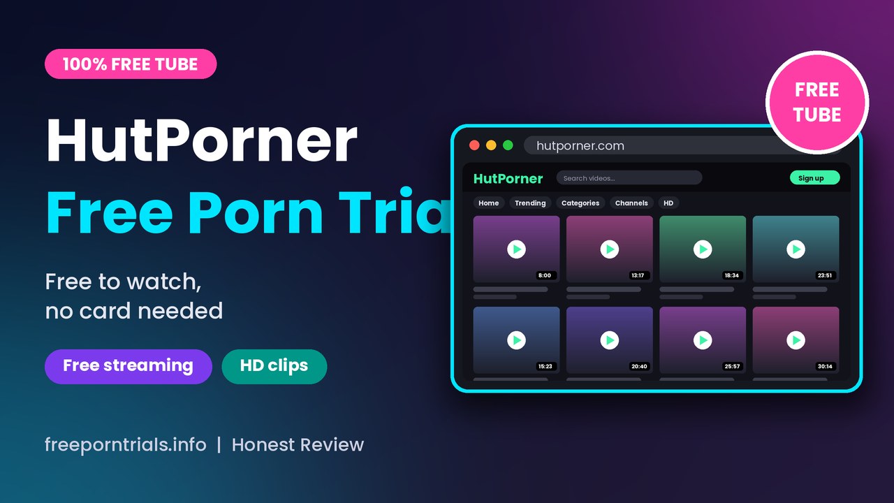 HutPorner HutPorner Free Porn Trial header showing the HutPorner homepage