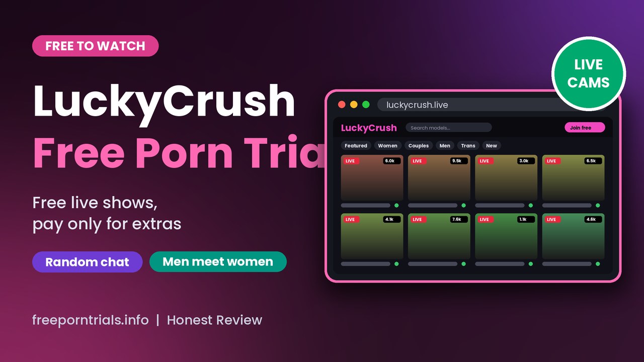 LuckyCrush LuckyCrush Free Porn Trial header showing the LuckyCrush live cam layout