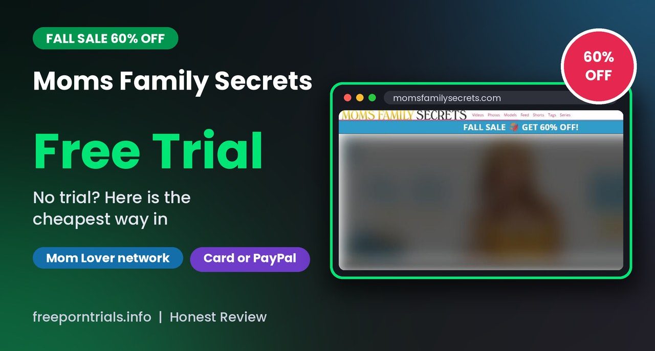 Moms Family Secrets Free Trial Moms Family Secrets Free Trial header showing the Moms Family Secrets homepage and current deal