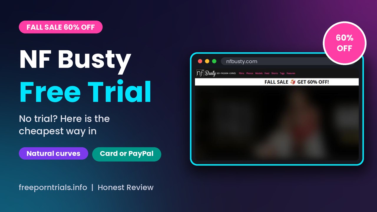 NF Busty NF Busty Free Porn Trial header showing the NF Busty site and current offer