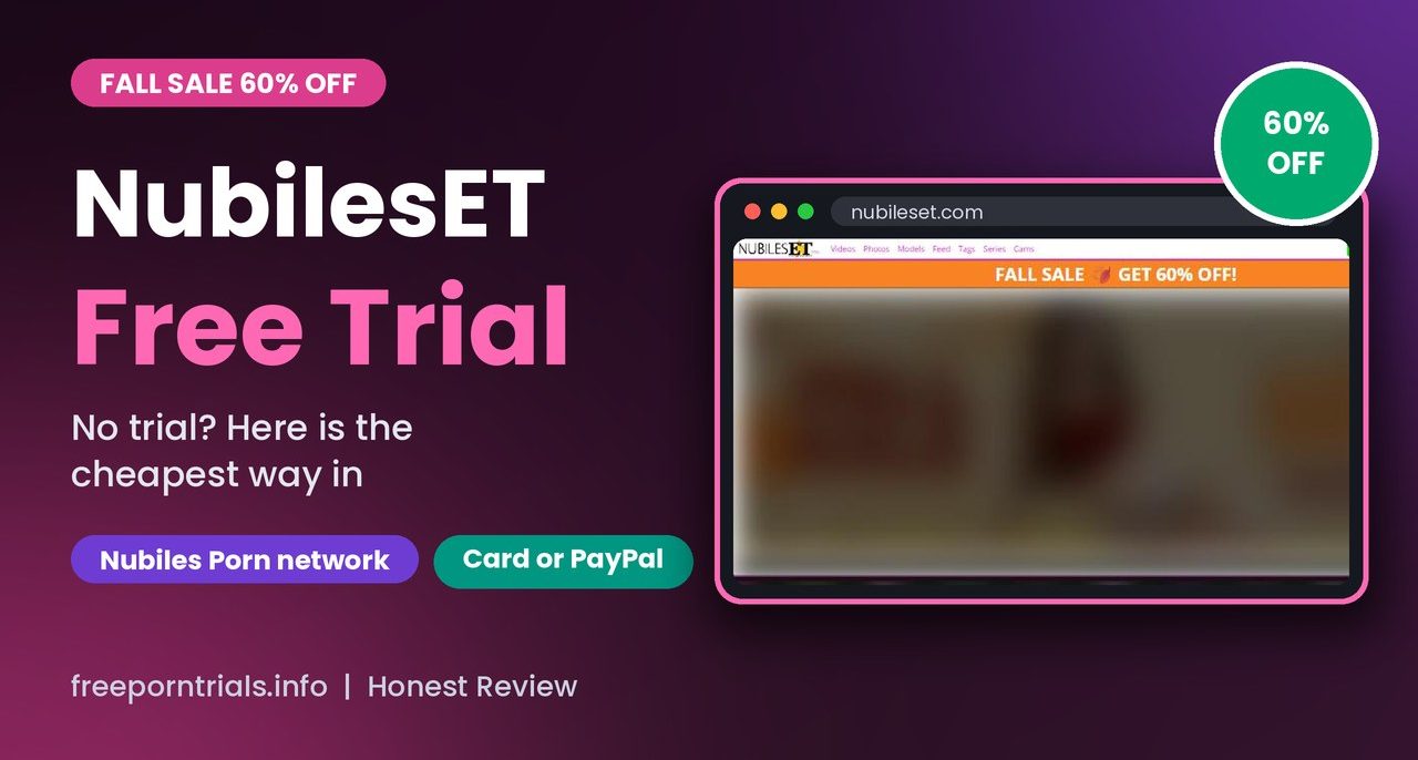 NubilesET Free Trial NubilesET Free Trial header showing the NubilesET homepage and current deal