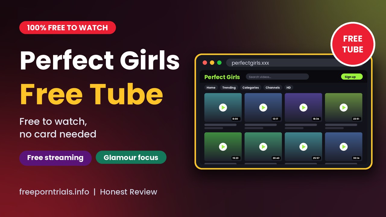 Perfect Girls Free Porn Trial header showing the Perfect Girls homepage