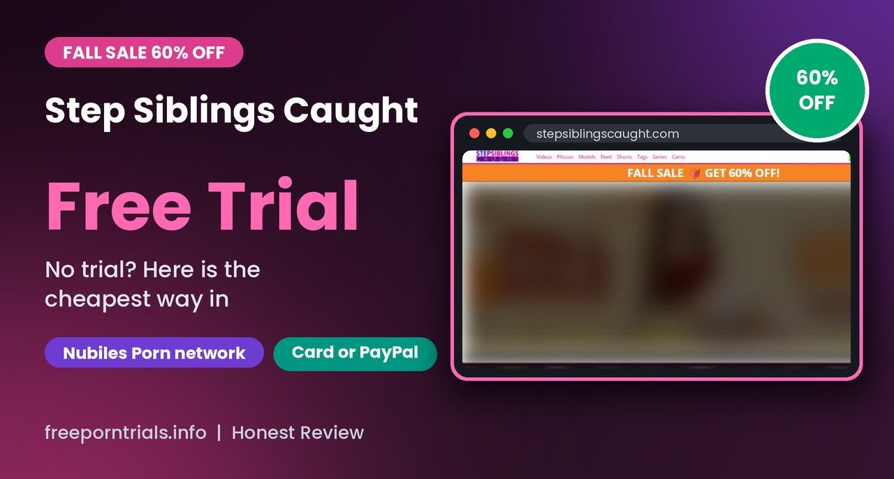 Step Siblings Caught Free Trial Step Siblings Caught Free Trial header showing the Step Siblings Caught homepage and current deal