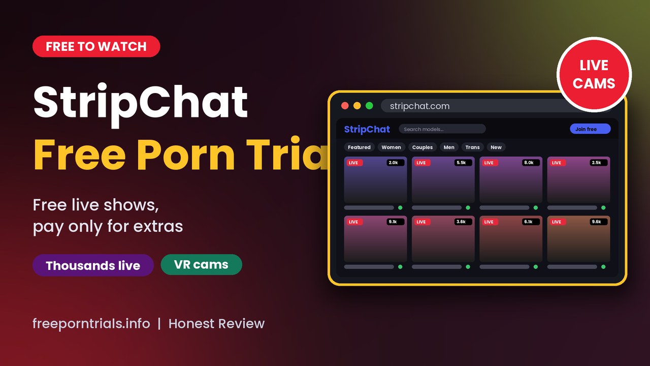 StripChat StripChat Free Porn Trial header showing the StripChat live cam layout