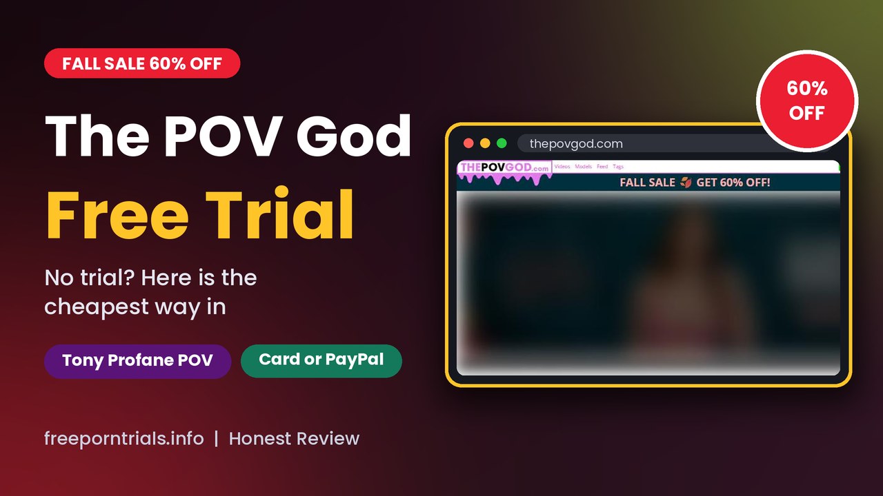 The POV God The POV God Free Porn Trial header showing the The POV God site and current offer