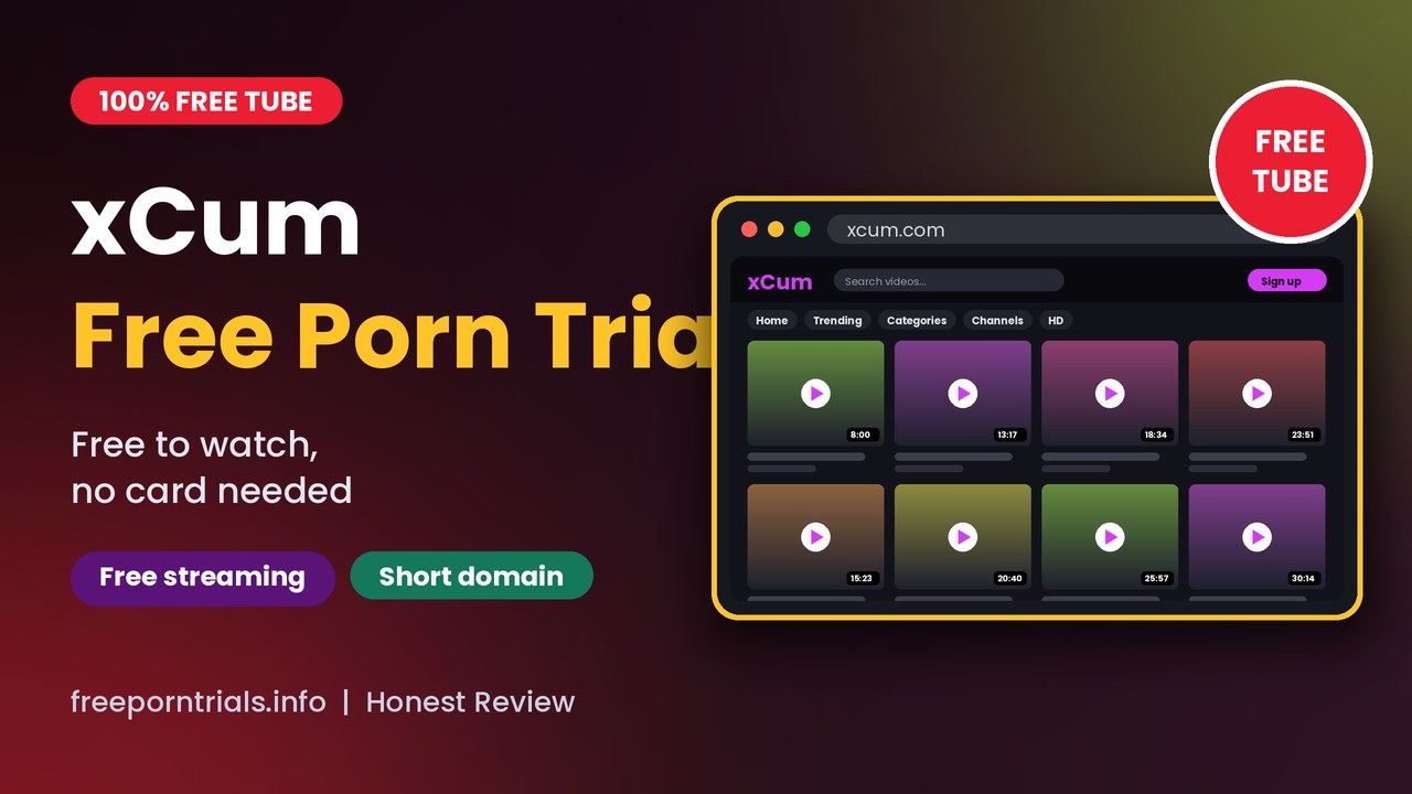 xCum xCum Free Porn Trial header showing the xCum homepage