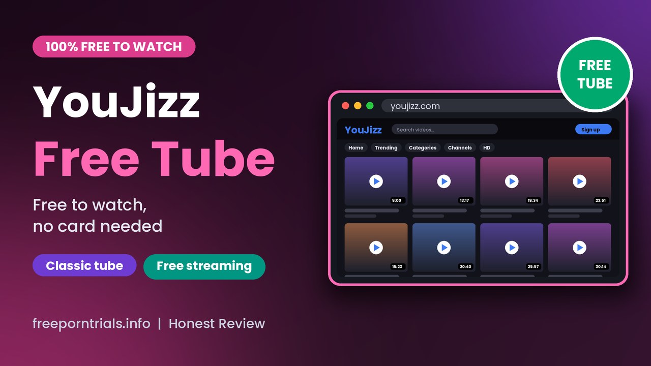 YouJizz YouJizz Free Porn Trial header showing the YouJizz homepage