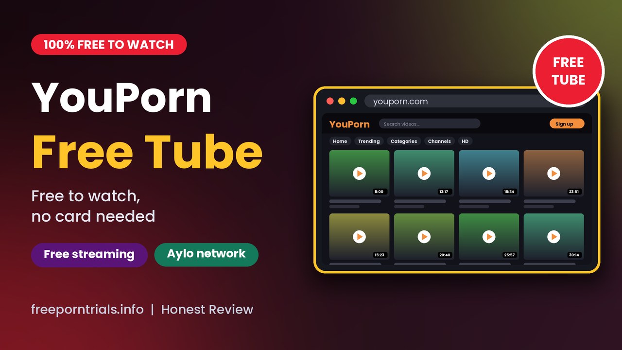 YouPorn Free Porn Trial header showing the YouPorn homepage